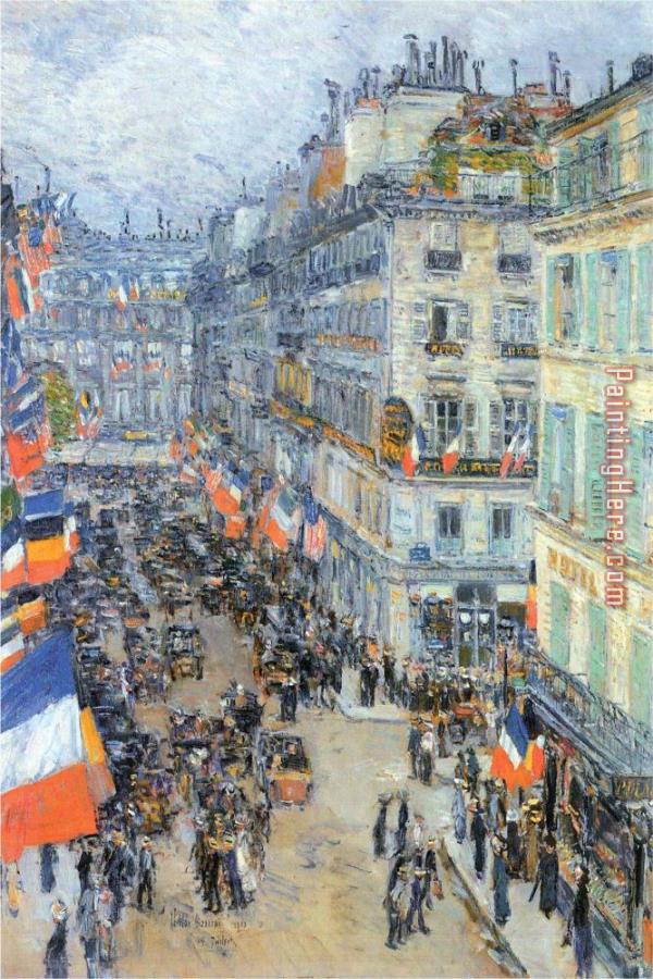 childe hassam The 14th July Rue Daunou